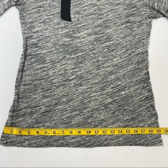 Ann Taylor LOFT Heather Gray Lg Sleeve Top w/ bow - Picture 7 of 10